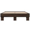 vidaXL Estructura cama madera ingenier&iacute;a metal marr&oacute;n roble 135x190 cm