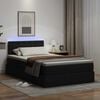 vidaXL Cama con almacenamiento y LED con colch&oacute;n Negro 120 x 190 cm