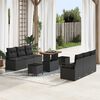 vidaXL Conjunto de sof&aacute; de jard&iacute;n 9 pcs Negro Polirat&aacute;n