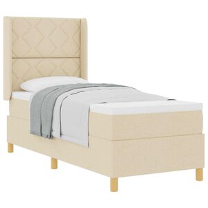 vidaXL Cama tipo Box Spring con colch&oacute;n Crema 80 x 200 cm tela