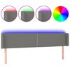 vidaXL Cabecero con LED de tela gris oscuro 203x16x78/88 cm