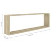 vidaXL Estantes cubo pared 4uds contrachapado roble Sonoma 100x15x30cm
