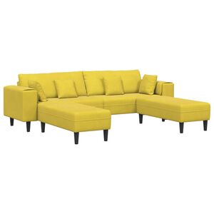 vidaXL Sof&aacute; 3 uds. Amarillo Terciopelo