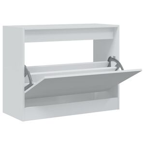 vidaXL Zapatero de madera de ingenier&iacute;a blanco 80x34x63 cm