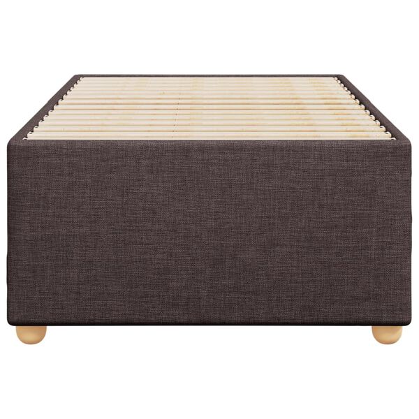 vidaXL Estructura de cama sin colch&oacute;n tela marr&oacute;n oscuro 90x190 cm