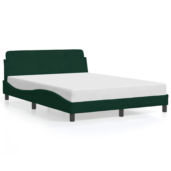 vidaXL Estructura de cama Dover terciopelo verde oscuro 120x200 cm