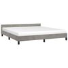 vidaXL Estructura de cama sin colch&oacute;n terciopelo gris claro 180x200 cm