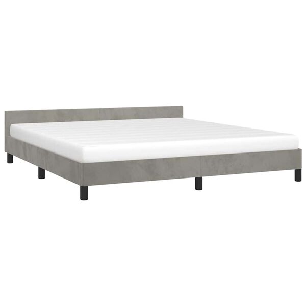 vidaXL Estructura de cama sin colch&oacute;n terciopelo gris claro 180x200 cm