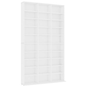 vidaXL Armario para CDs madera contrachapada blanco 102x16x177,5 cm