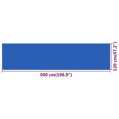 vidaXL Toldo para balcón HDPE azul 120x500 cm