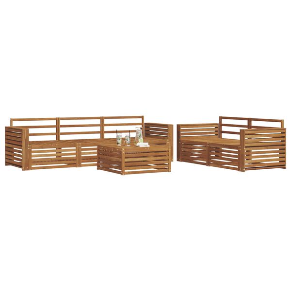 vidaXL Conjunto de sof&aacute;s de exterior 6 pcs Natural