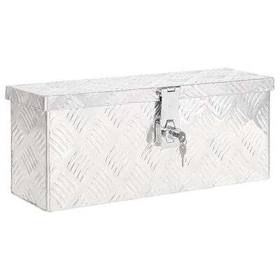 vidaXL Caja de almacenaje de aluminio plateado 50x15x20,5 cm