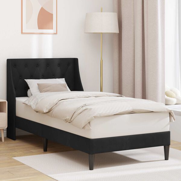 vidaXL Estructura de cama con cabecera Negro 80 x 200 cm Terciopelo