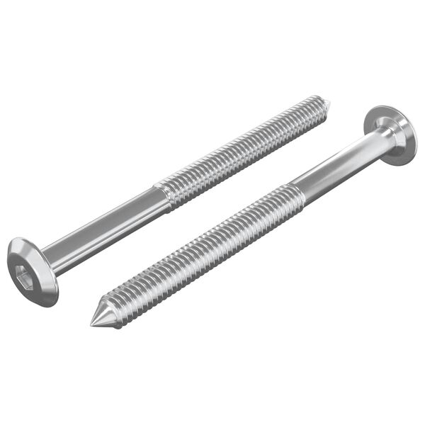 vidaXL Tornillos de Muebles 2 pcs Plateado M6 x 70 mm Acero