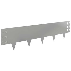 vidaXL Borde de C&eacute;sped 20 uds. 100 x 25 cm Acero Plateado