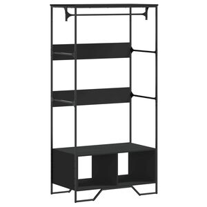 vidaXL Armario de madera de ingenier&iacute;a negra 90x50x180 cm