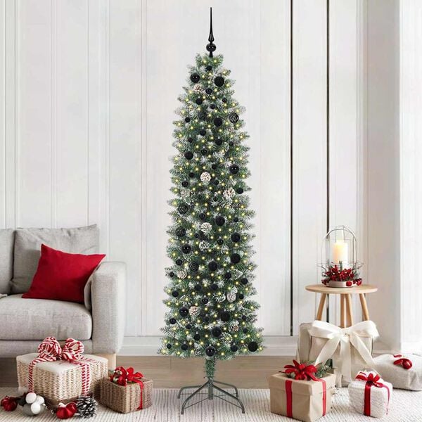 vidaXL &Aacute;rbol Navide&ntilde;o Artificial Delgado con 300 LED Verde y 210 cm