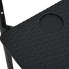 vidaXL Mesa balcón colgante plástico aspecto ratán negro 60x64x83,5 cm