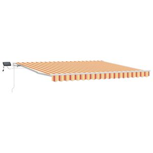 vidaXL Toldo retr&aacute;ctil Amarillo y Naranja 400 x 300 cm Tela y Aluminio