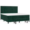vidaXL Cama box spring con colch&oacute;n terciopelo verde oscuro 180x200 cm