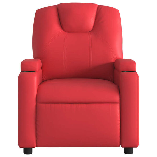 vidaXL Sillón de masaje reclinable cuero sintético rojo