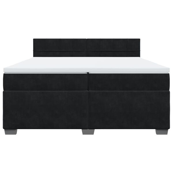 vidaXL Cama box spring con colch&oacute;n terciopelo negro 200x200 cm