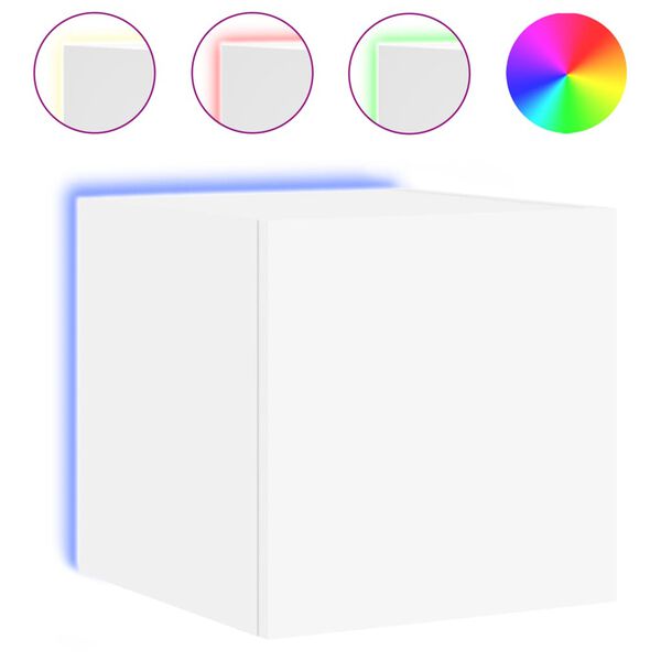 vidaXL Mueble de TV de pared con luces LED blanco 30,5x35x30 cm