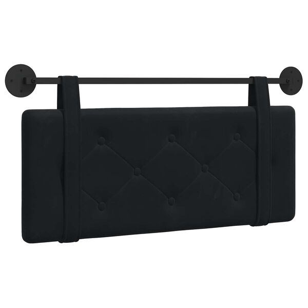 vidaXL Cabecera Colgante Negro 110 x 55 x 5 cm Terciopelo