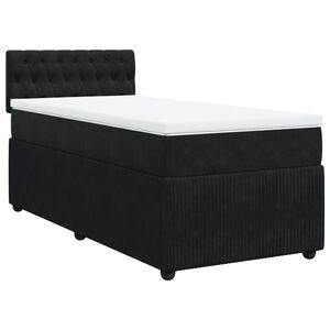 vidaXL Cama box spring con colch&oacute;n terciopelo negro 80x200 cm