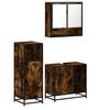 vidaXL Set de muebles ba&ntilde;o 3 pzas madera contrachapada roble ahumado