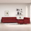 vidaXL Juego de sof&aacute;s con cojines 3 piezas tela rojo tinto