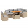 vidaXL Set sof&aacute;s de jard&iacute;n 7 piezas y cojines rat&aacute;n sint&eacute;tico beige