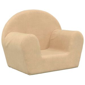 vidaXL Sof&aacute; infantil de felpa suave color crema