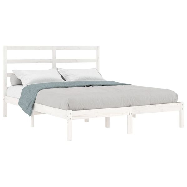 vidaXL Estructura de cama sin colchón madera de pino blanca 120x200 cm