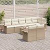 vidaXL Conjunto de sof&aacute; de jard&iacute;n 9 pcs Beige rat&aacute;n sint&eacute;tico
