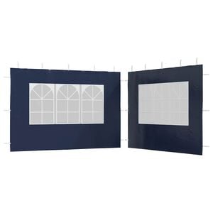 vidaXL Paredes de carpa para fiestas con ventana 2 uds PE azul
