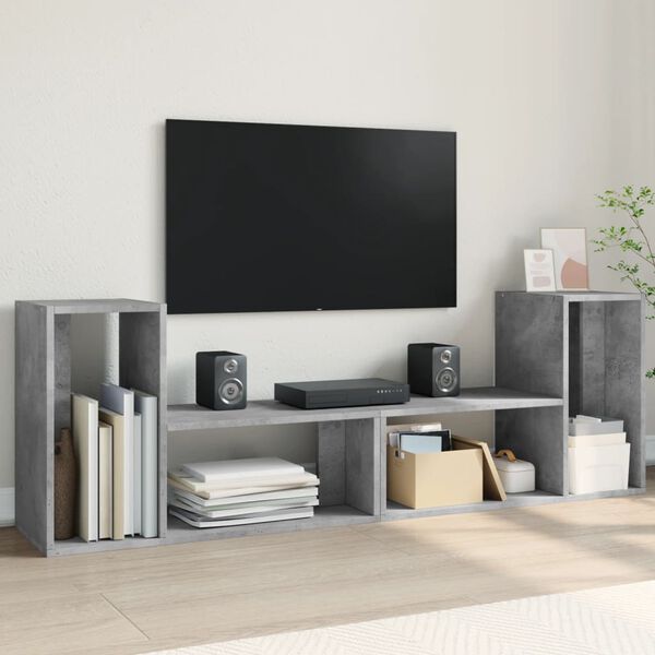 vidaXL Muebles de TV 2 uds madera ingenier&iacute;a gris hormig&oacute;n 75x30x50 cm
