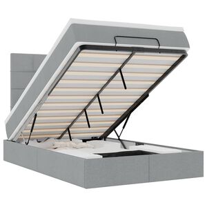 vidaXL Estructura de cama otomana colch&oacute;n tela gris claro
