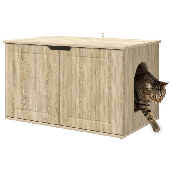 vidaXL Casa para Gatos Sonoma 85 x 55 x 50,5 cm Madera de ingenier&iacute;a