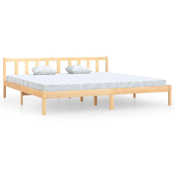 vidaXL Estructura de cama doble sin colchón madera maciza