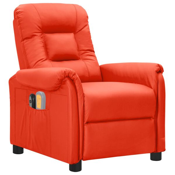 vidaXL Sill&oacute;n de masaje el&eacute;ctrico cuero sint&eacute;tico rojo