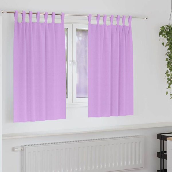 vidaXL Cortinas Opacas con Anillas 2 pcs Morado 140 x 140 cm Poli&eacute;ster
