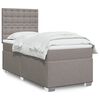 vidaXL Cama box spring con colch&oacute;n tela gris taupe 100x200 cm