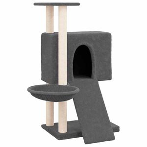 vidaXL Rascador para gatos con postes de sisal gris oscuro 96 cm