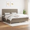 vidaXL Cama box spring con colch&oacute;n tela gris taupe 200x200 cm