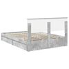 vidaXL Cama con almacenamiento con cabecera Gris Concreto 150 x 200 cm