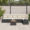 vidaXL Conjunto de sof&aacute; de jard&iacute;n 7 pcs Negro y blanco