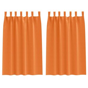 vidaXL Cortinas Opacas con Anillas 2 uds. Naranja Brillante Poli&eacute;ster