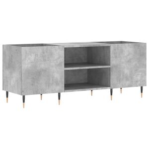 vidaXL Mueble discos madera contrachapada gris hormig&oacute;n 121x38x48 cm