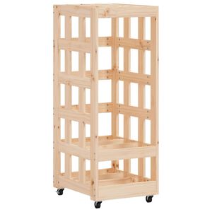 vidaXL Le&ntilde;ero con ruedas madera maciza de pino 40x49x110 cm